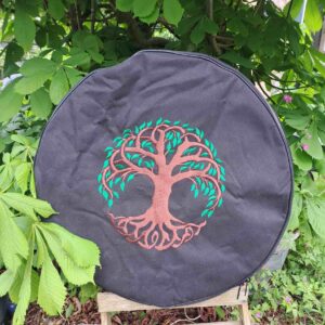 Tas voor je sjamanendrum Borduurwerk | Sjamaan.nl | voorkant levensboom