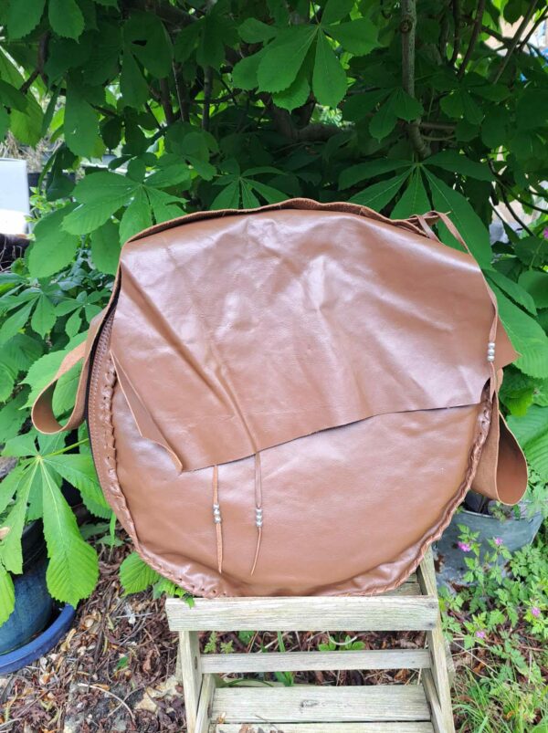 Sac pour tambour chamanique en cuir | Sjamaan.nl