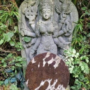 Schamanentrommel Kuh auf Maulbeere und blauem Apatit | Shaman.com