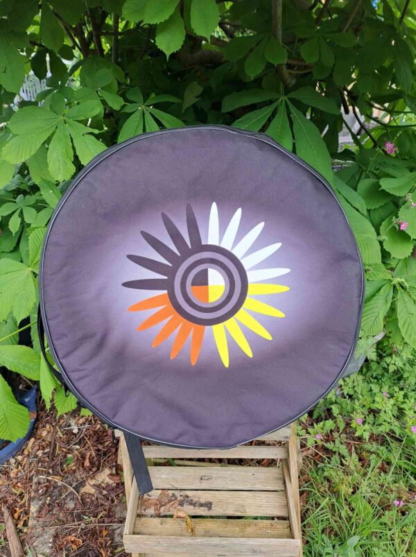 Tas voor je sjamanendrum Bedrukt | Sjamaan.nl | logo drumcirkel voorkant