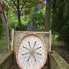 Medizintrommel Känguru & Kuh auf Eirahmen Weide mit grünem Opal | Rückseite | shaman.co.uk